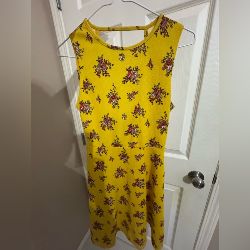 Floral Yellow Sleeveless Dress
